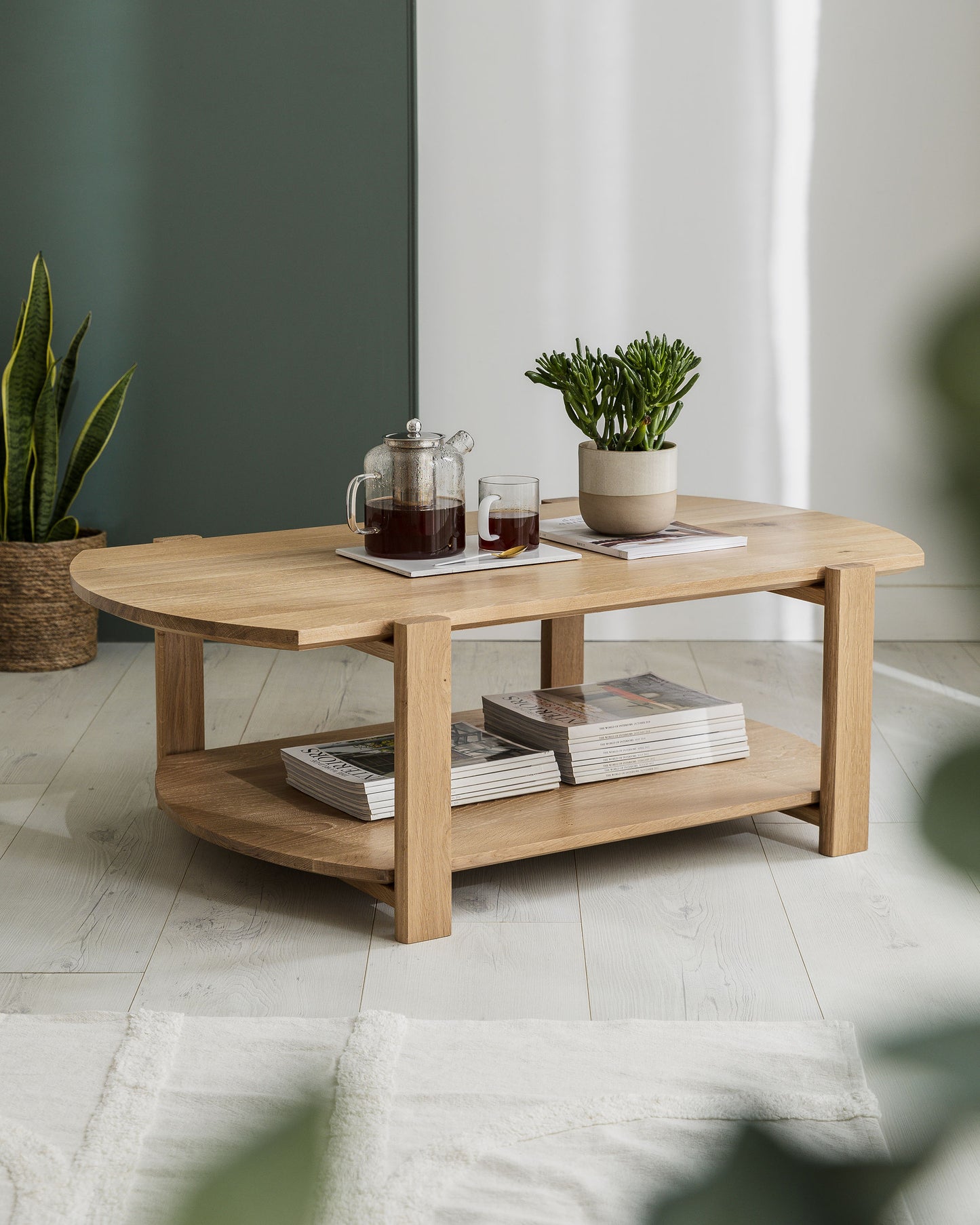 'Pennywell' Oak Coffee Table With Shelf