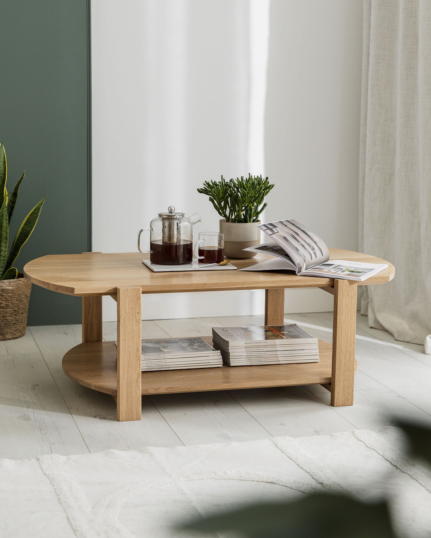 'Pennywell' Oak Coffee Table With Shelf