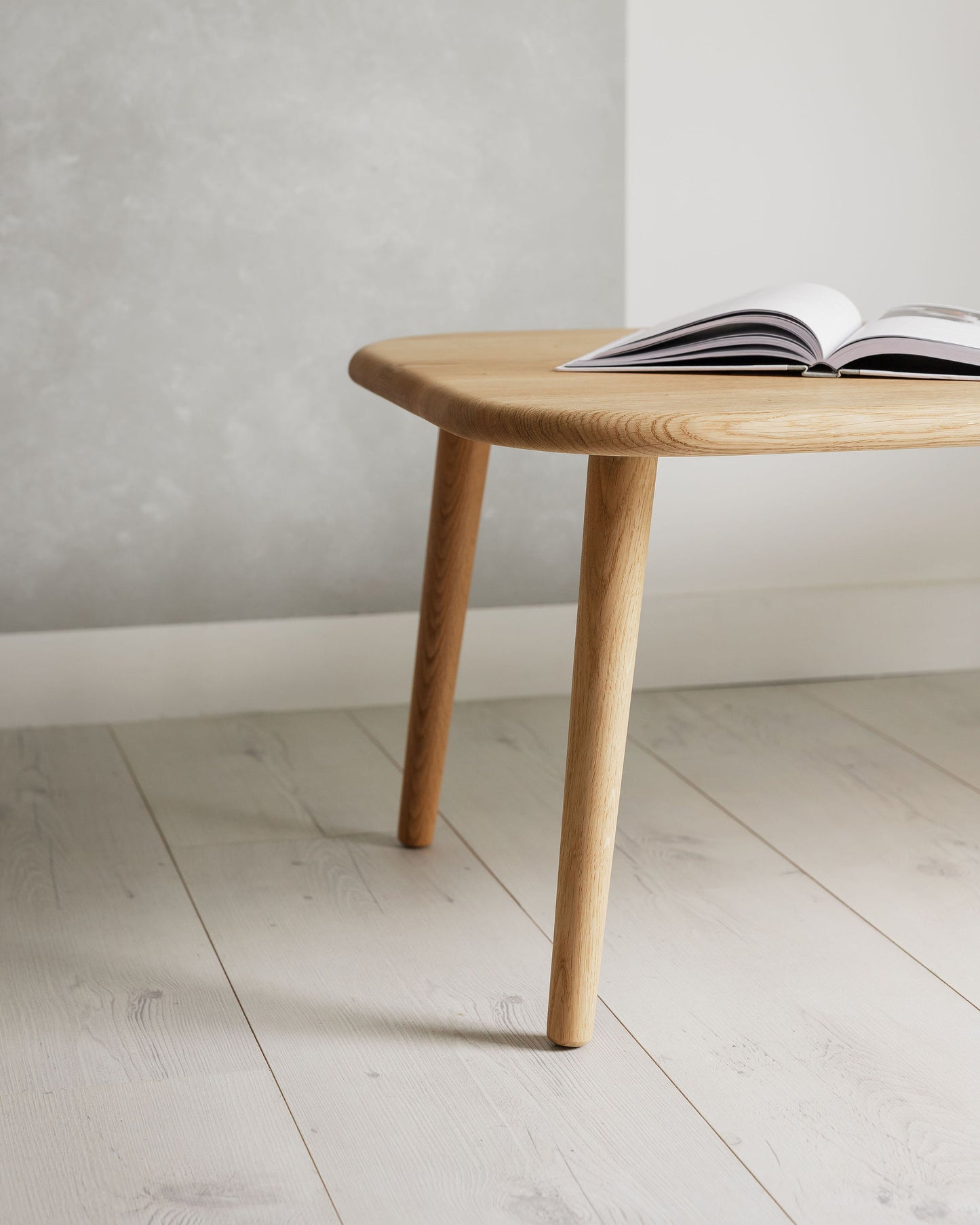 'Bellevue' Solid Oak Coffee Table With Rounded Corners