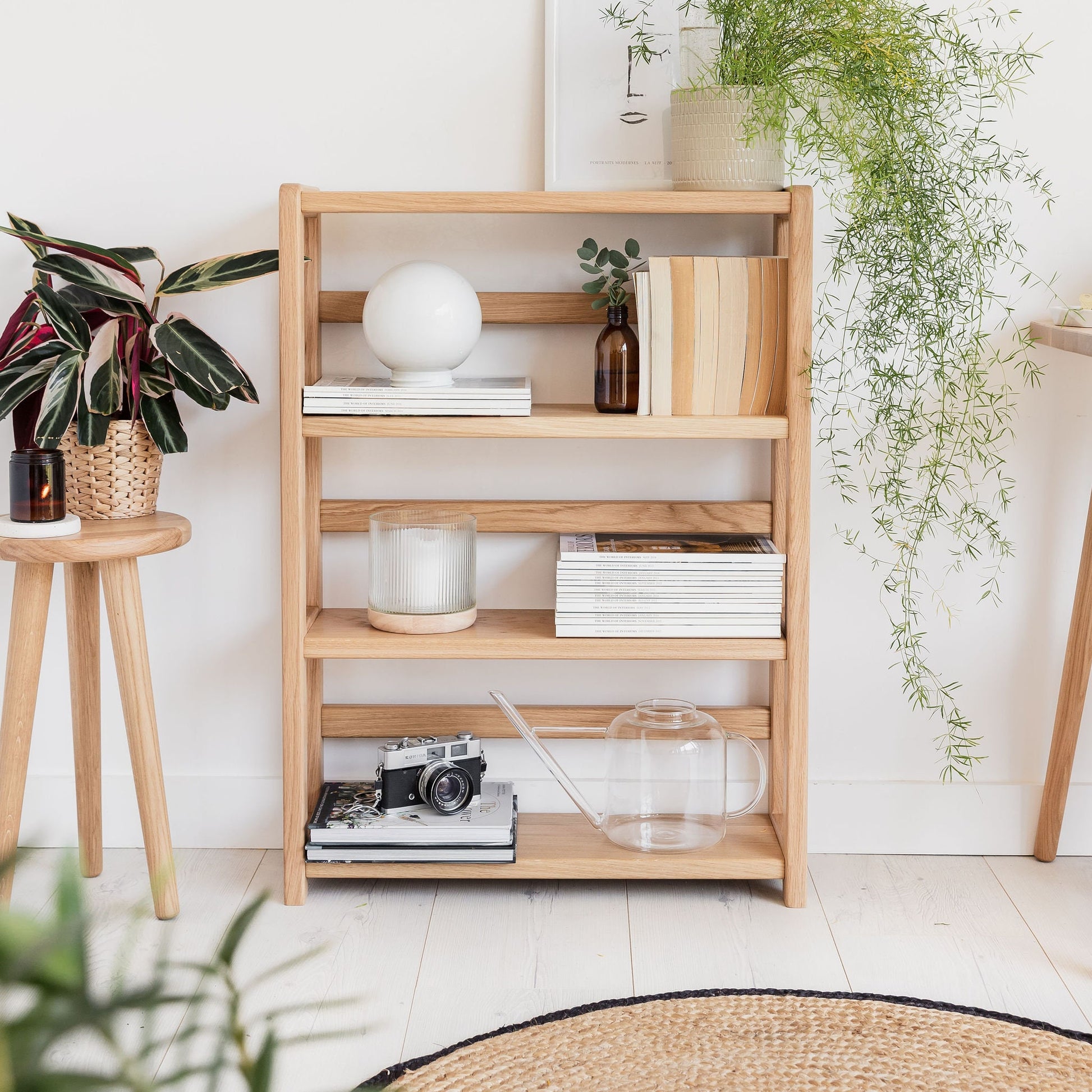 Solid Oak Shelving Unit || CP003 || Solid Hardwood Light Dark Kitchen Bookshelf Bookcase || Bristol Based Workshop - Bespoke Custom Orders