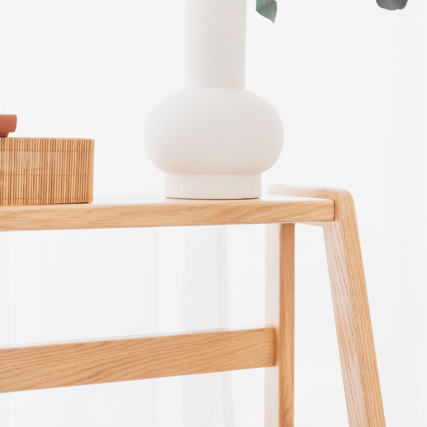 Solid Oak Low Profile Sloping Shelving Unit || CP004 || Hardwood Light Ladder Bookshelf || Bristol Based Workshop - Bespoke Custom Orders