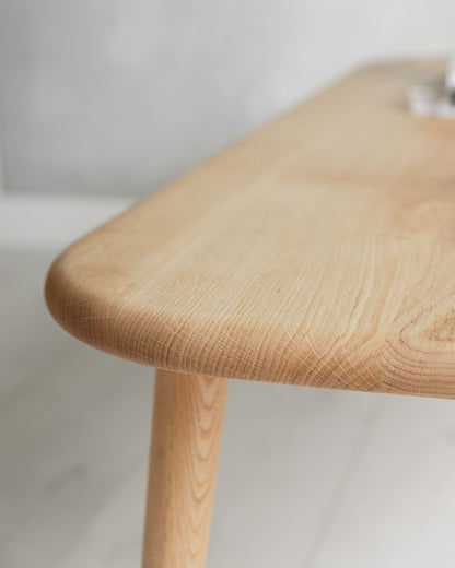 'Bellevue' Solid Oak Coffee Table With Rounded Corners