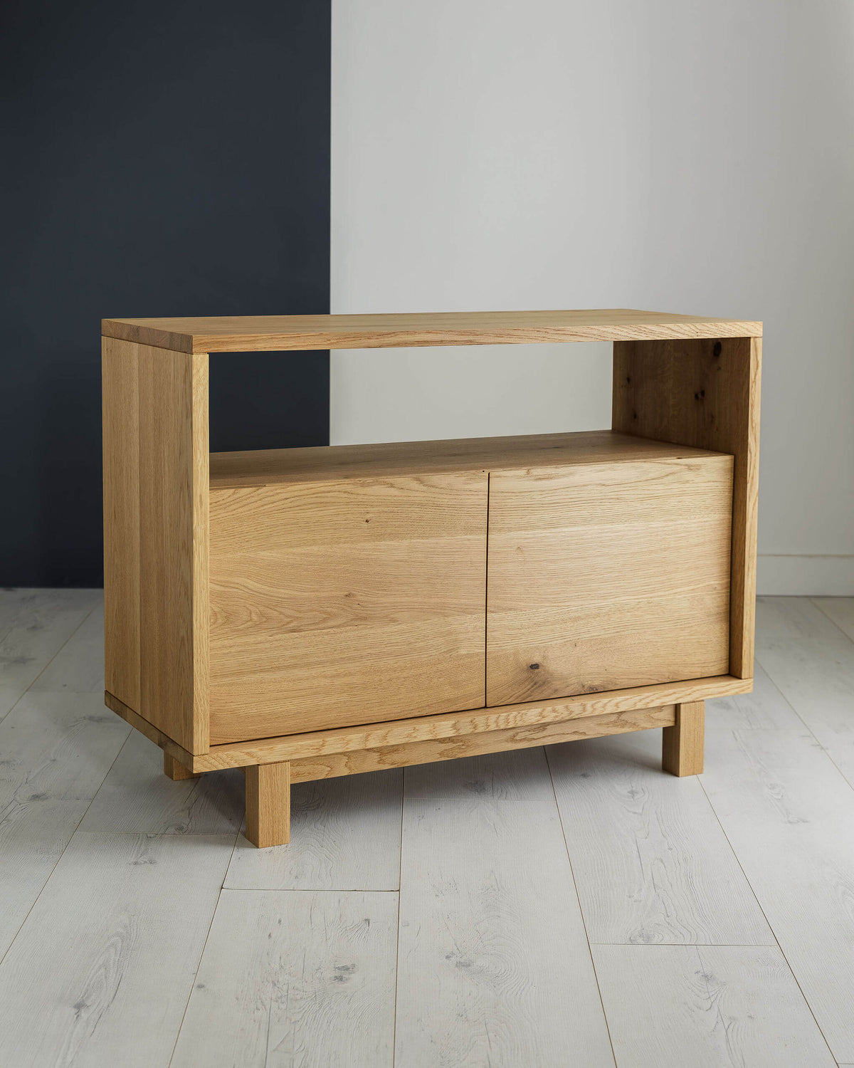'Hazleton' Solid Oak Hi-Fi Cabinet With Vinyl Storage – Colin & Peg