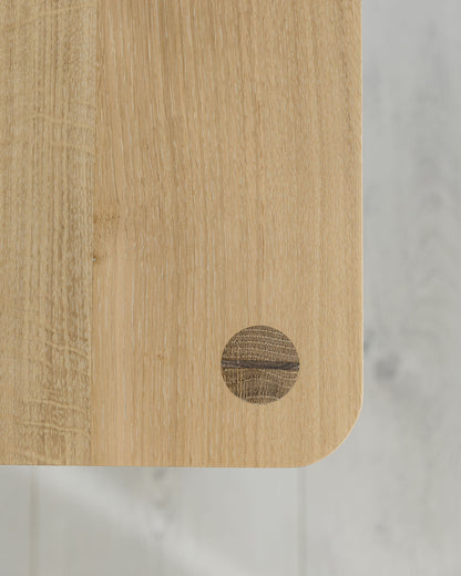 'Wellington' Side Table. Quarter Sawn Pippy Oak With Walnut