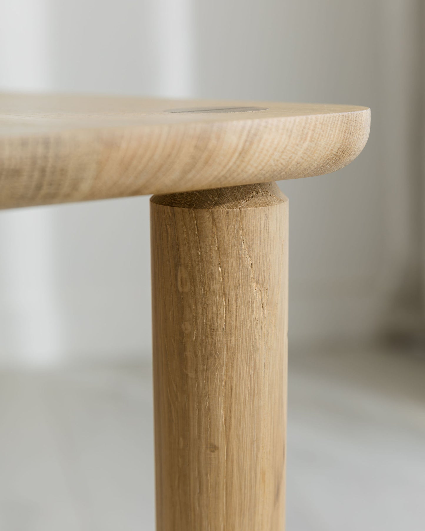 'Wellington' Side Table. Quarter Sawn Pippy Oak With Walnut