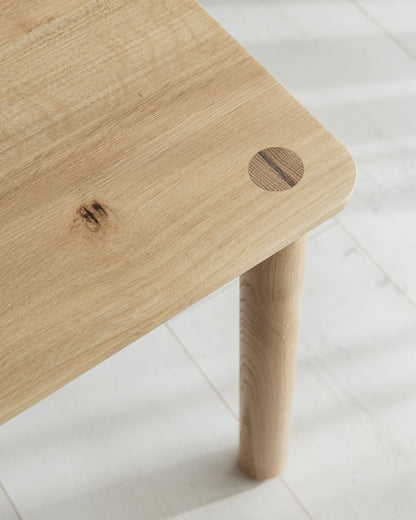 'Wellington' Side Table. Quarter Sawn Pippy Oak With Walnut