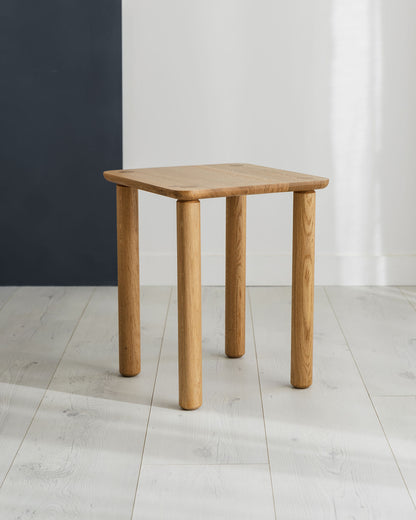'Wellington' Side Table. Quarter Sawn Pippy Oak With Walnut