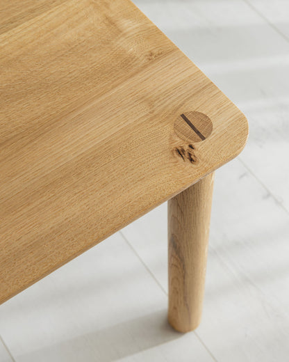 'Wellington' Side Table. Quarter Sawn Pippy Oak With Walnut