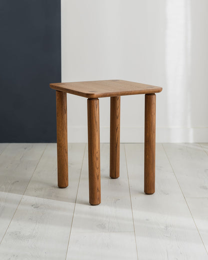 'Wellington' Side Table. Quarter Sawn Pippy Oak With Walnut