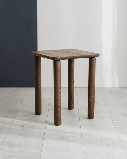 'Wellington' Side Table. Quarter Sawn Pippy Oak With Walnut