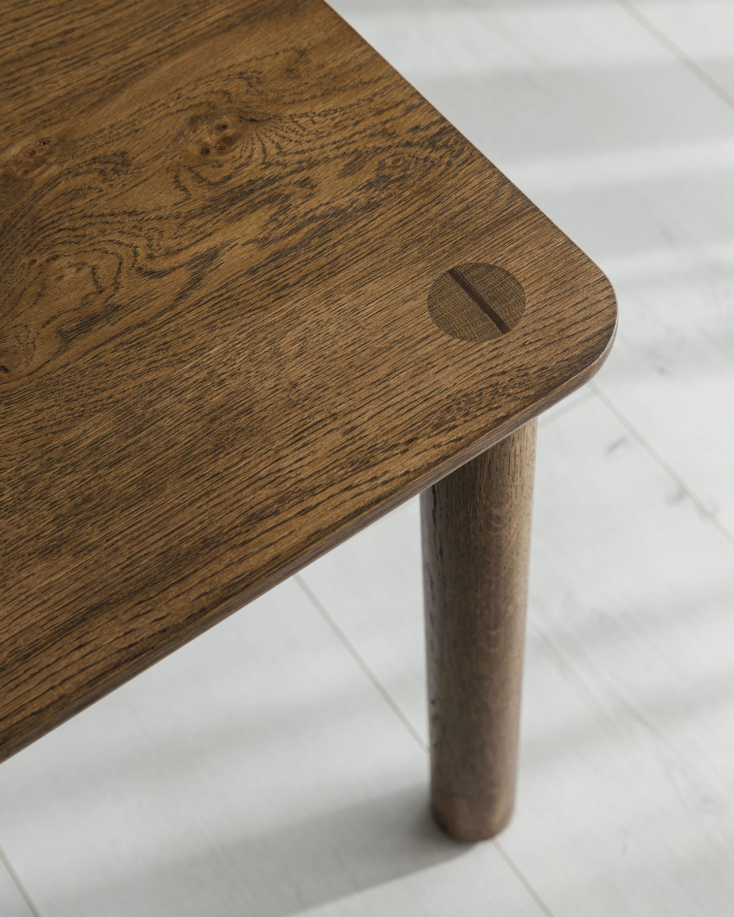 'Wellington' Side Table. Quarter Sawn Pippy Oak With Walnut