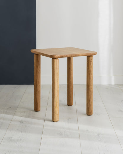 'Wellington' Side Table. Quarter Sawn Pippy Oak With Walnut