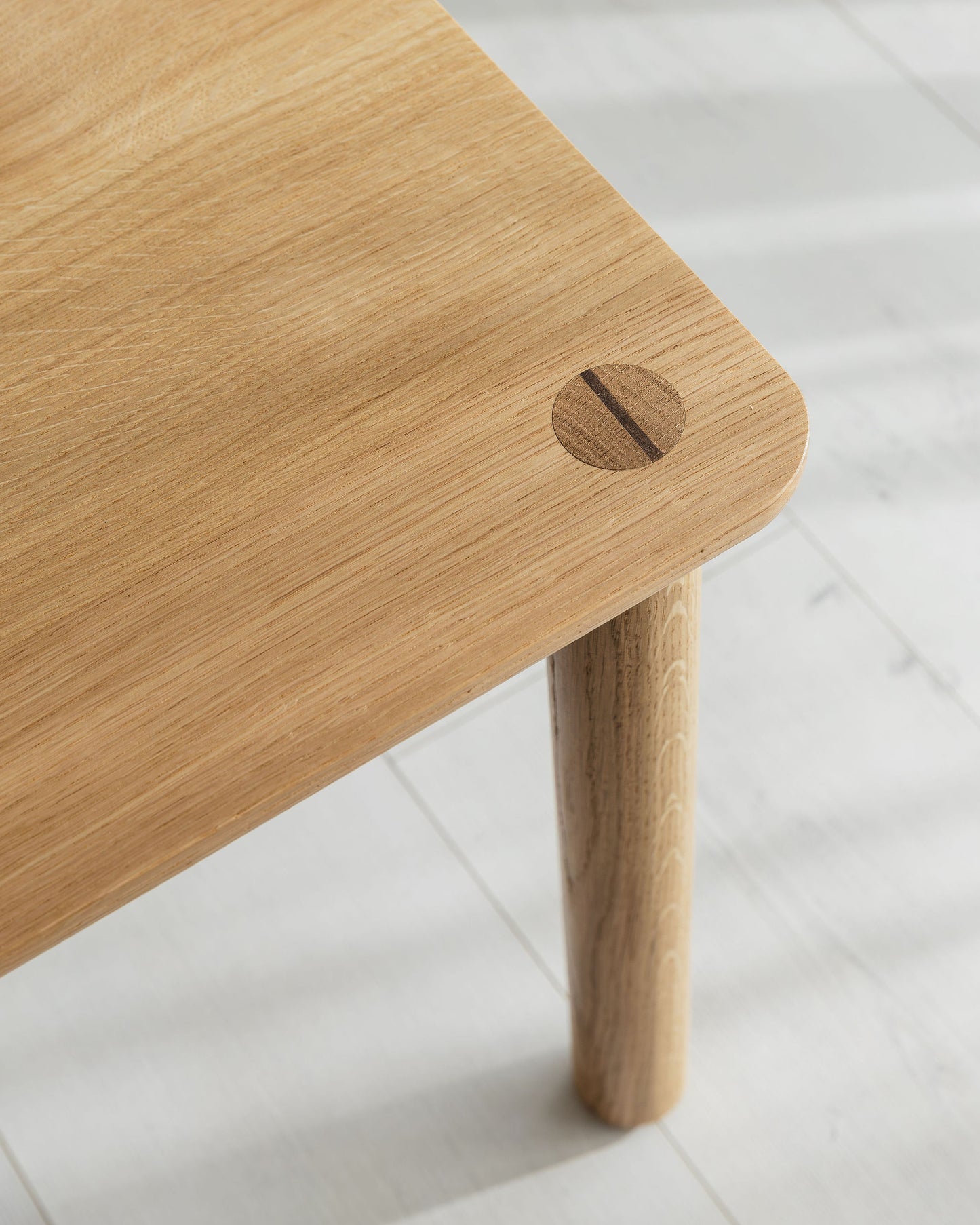 'Wellington' Side Table. Quarter Sawn Pippy Oak With Walnut