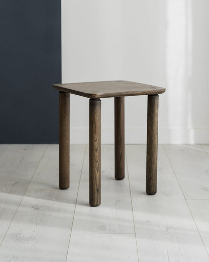 'Wellington' Side Table. Quarter Sawn Pippy Oak With Walnut