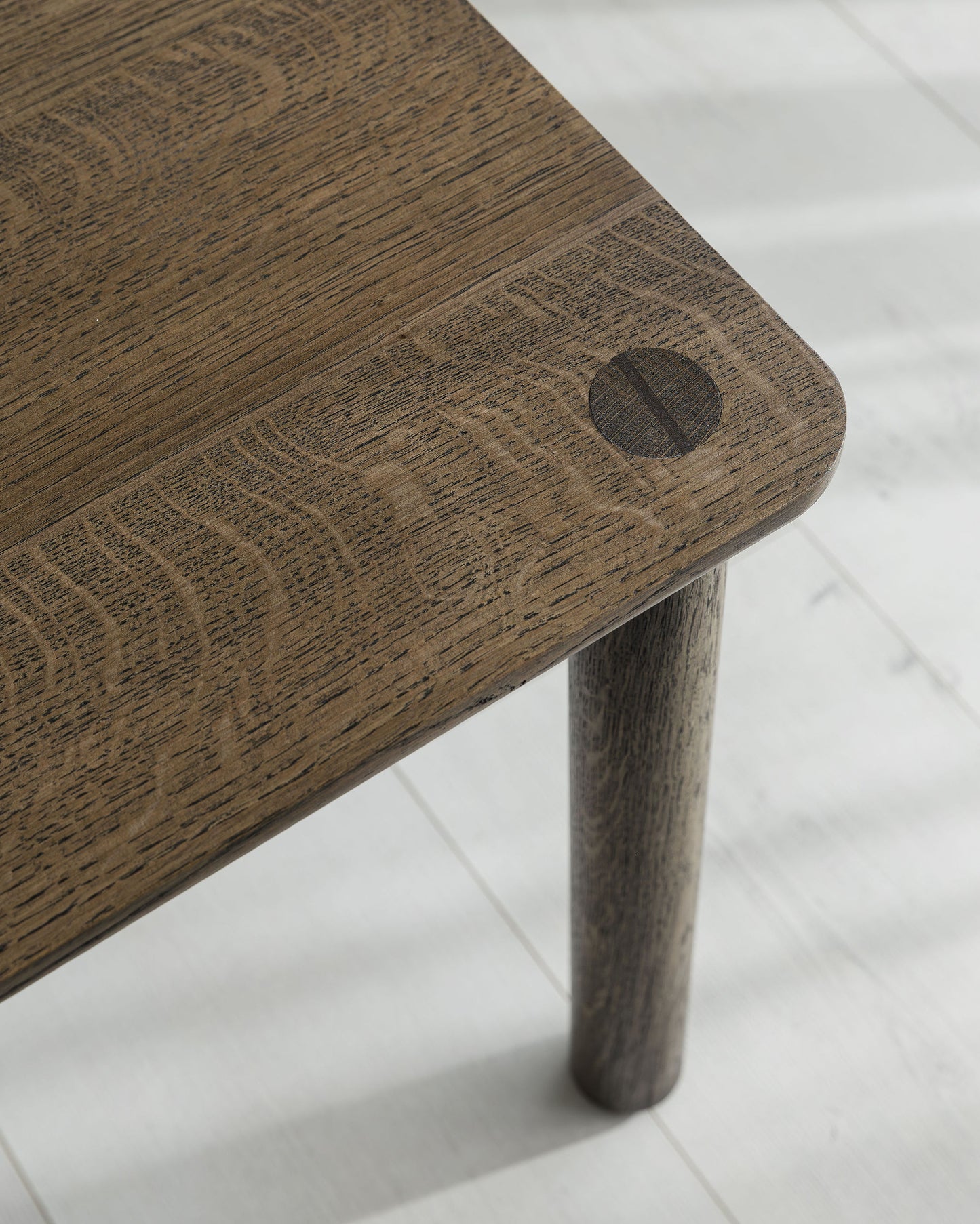 'Wellington' Side Table. Quarter Sawn Pippy Oak With Walnut