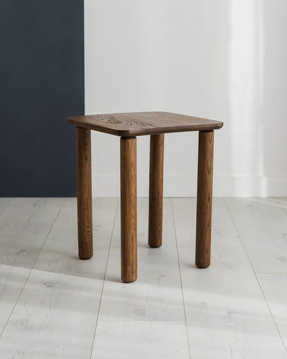 'Wellington' Side Table. Quarter Sawn Pippy Oak With Walnut