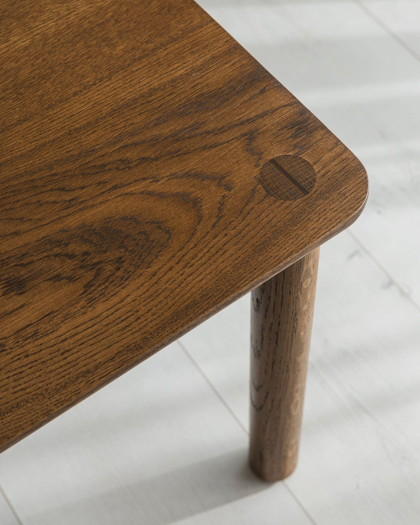 'Wellington' Side Table. Quarter Sawn Pippy Oak With Walnut