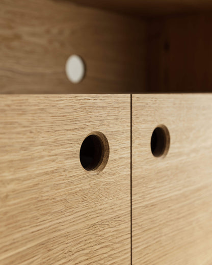 'Claremont CABINET' Solid Oak Record Player Cabinet With Vinyl Storage