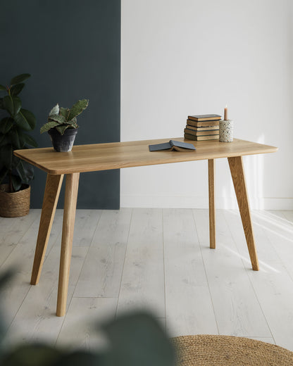 'Brigstocke' Solid Oak Desk With Rounded Corners