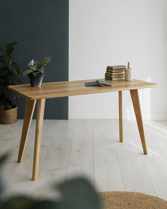 'Brigstocke' Solid Oak Desk With Rounded Corners