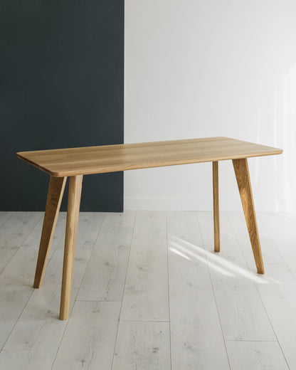 'Brigstocke' Solid Oak Desk With Rounded Corners