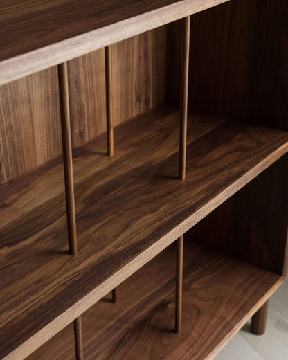 'Ashton' Walnut LP Storage Unit With Hi-Fi Shelf.