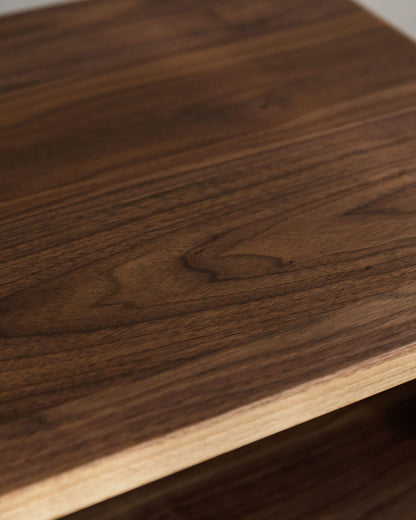 'Ashton' Walnut LP Storage Unit With Hi-Fi Shelf.