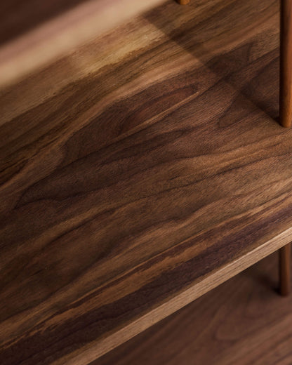 'Ashton' Walnut LP Storage Unit With Hi-Fi Shelf.