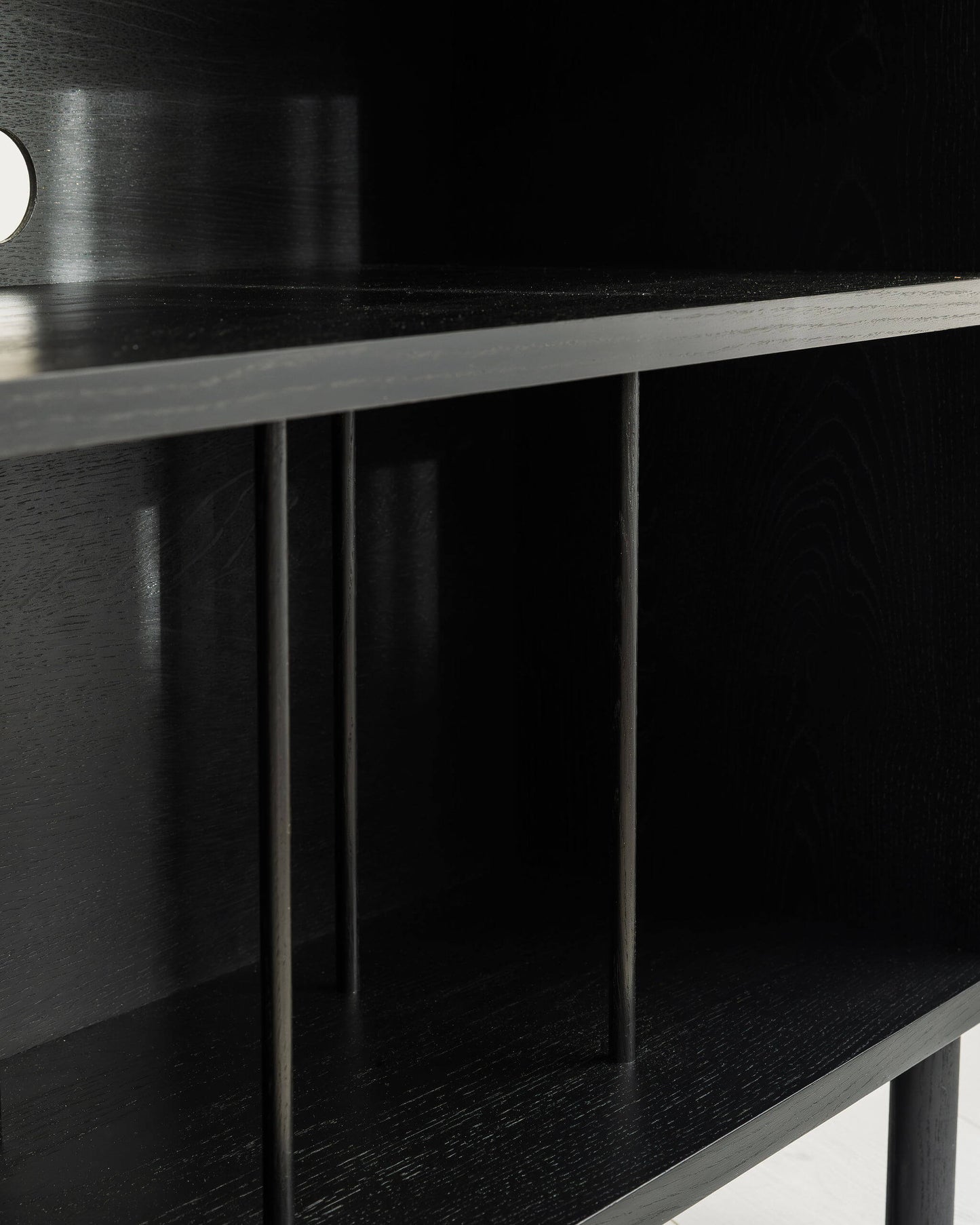 'Claremont SHELF' Solid Oak Record Player Stand With 7" Amp Shelf - BLACK SPECIAL EDITION