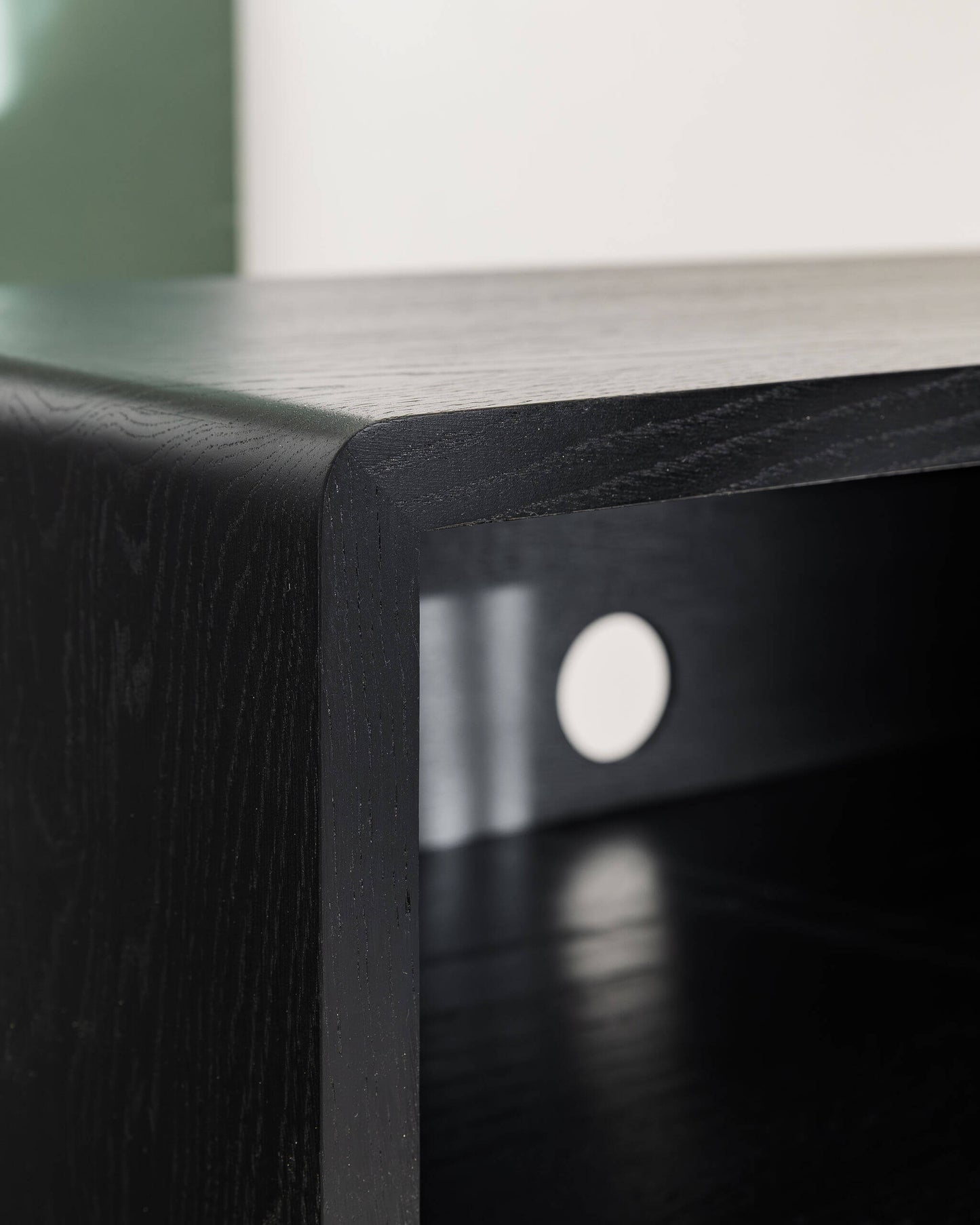 'Claremont SHELF' Solid Oak Record Player Stand With 7" Amp Shelf - BLACK SPECIAL EDITION