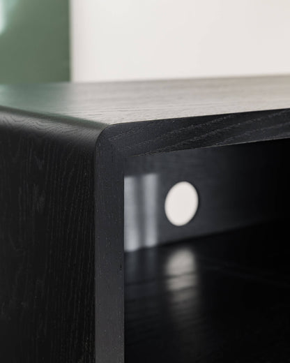 'Claremont SHELF' Solid Oak Record Player Stand With 7" Amp Shelf - BLACK SPECIAL EDITION