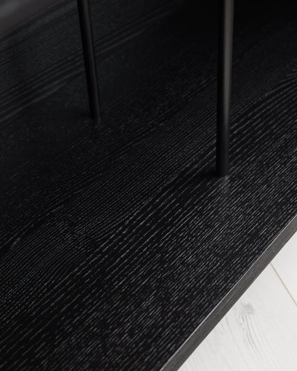 'Claremont SHELF' Solid Oak Record Player Stand With 7" Amp Shelf - BLACK SPECIAL EDITION