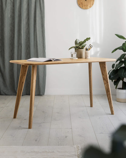 'Bellevue' Solid Oak Desk With Rounded Corners