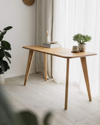 'Bellevue' Solid Oak Desk With Rounded Corners