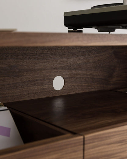 Solid Walnut Record Player Cabinet with Vinyl Drawers – Percival