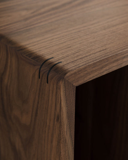 Solid Walnut Record Player Cabinet with Vinyl Drawers – Percival