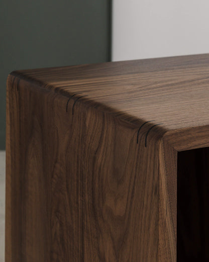 Solid Walnut Record Player Cabinet with Vinyl Drawers – Percival
