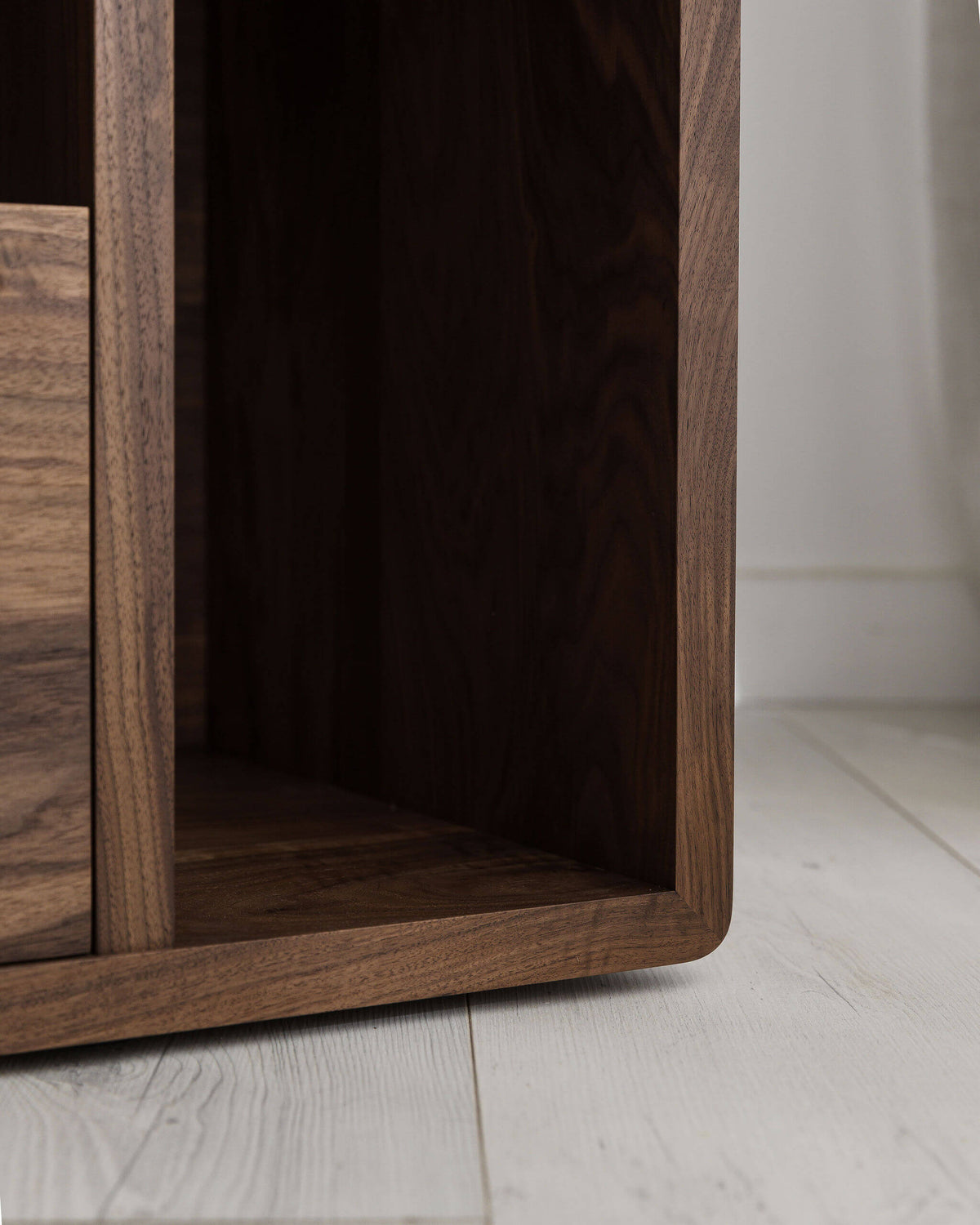 Solid Walnut Record Player Cabinet with Vinyl Drawers – Percival
