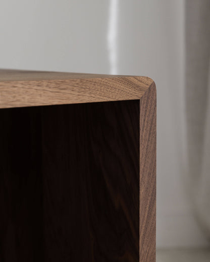 Solid Walnut Record Player Cabinet with Vinyl Drawers – Percival