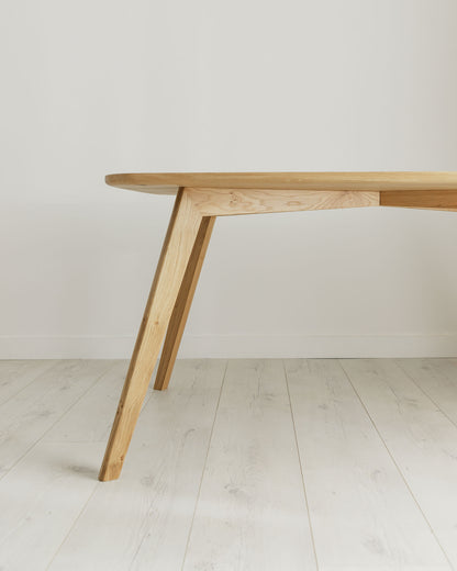 'Orchard' Shaped Solid Oak Dining Table With Tapered Legs. 4, 6, 8 Seater Options Available