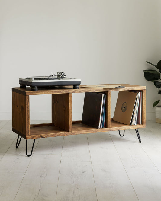 'Frogmore' Record Player Stand With Vinyl Storage