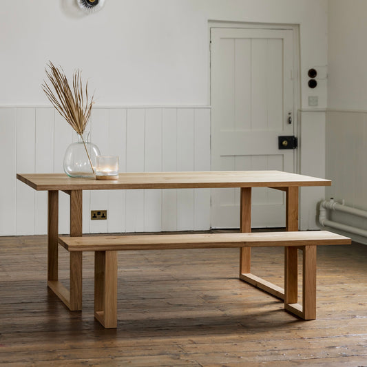 'Sussex' Rectangular Solid Oak Dining Table 4-8 Seater