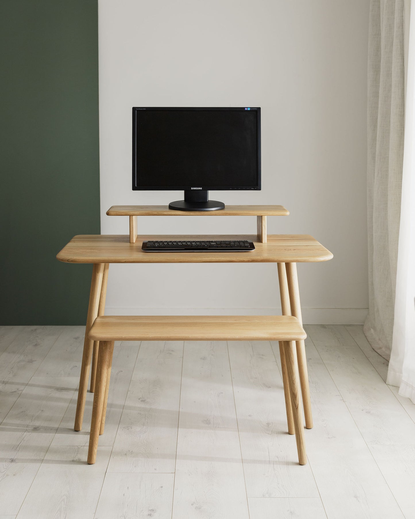 'Bellevue' Solid Oak Bench With Rounded Edge Profile Corners