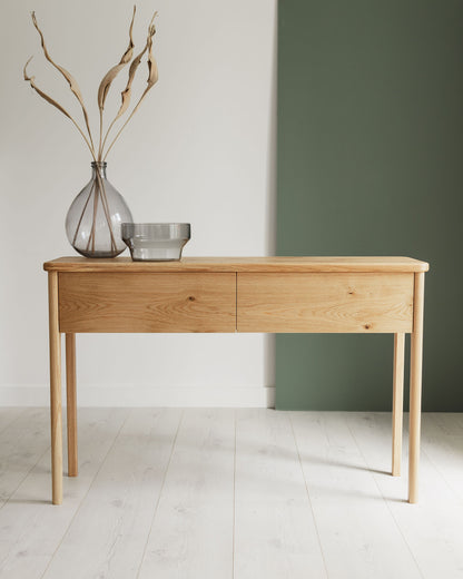 'Greenbank' Console Table With Drawers Made From Solid European Oak