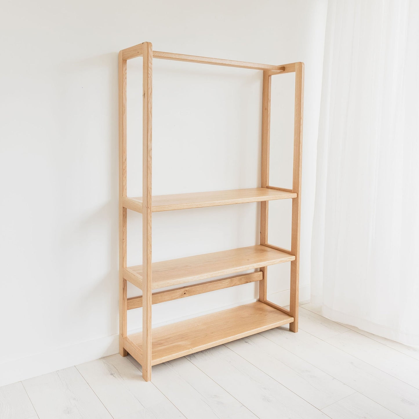 Solid Oak Shelving Unit Bookcase. Bespoke Handcrafted Home, Living and Office Furniture Hand Made In Bristol.